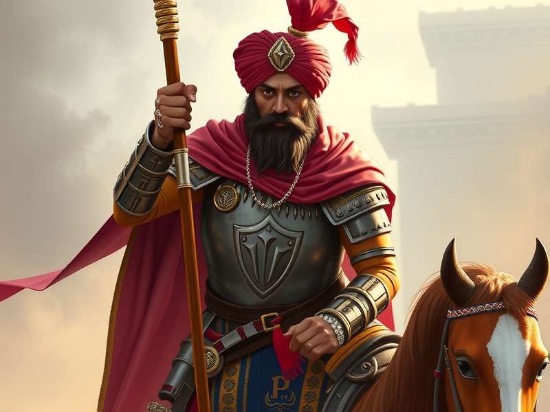 Punjabi Paladin main character in traditional Punjabi armor